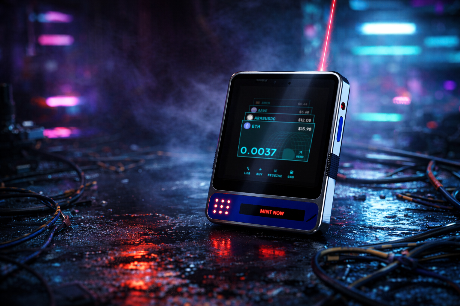 The dGEN1 with its distinct "Laser Beam" and cyberpunk aesthetic.
